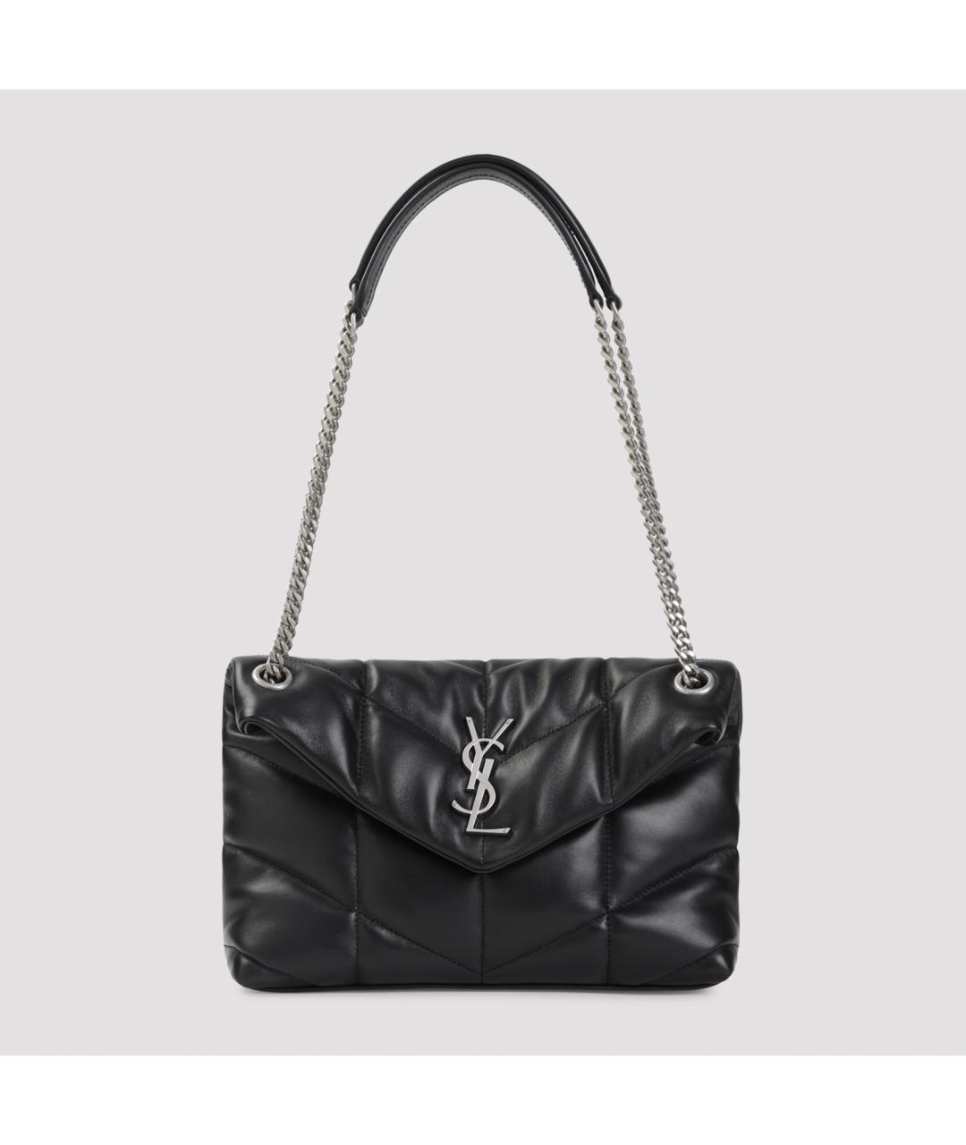SAINT LAURENT Черная кожаная сумка через плечо, фото 3