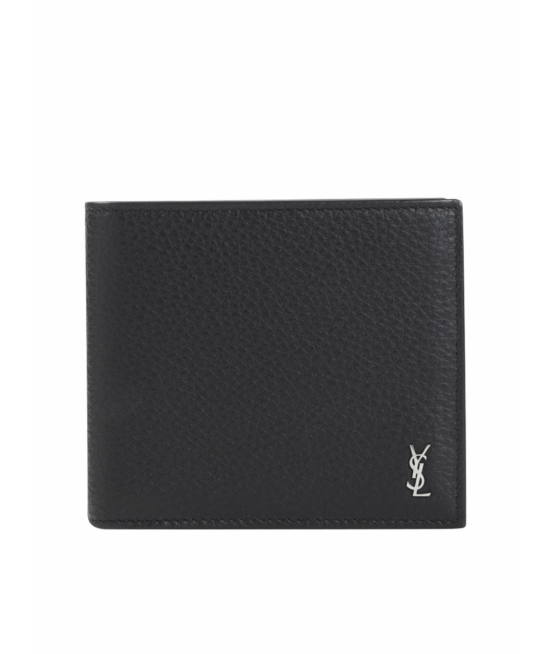 SAINT LAURENT Черный кожаный кошелек, фото 1