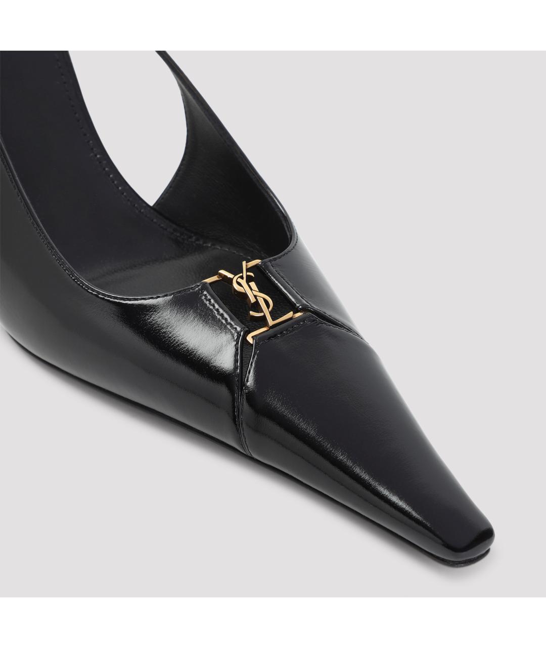 SAINT LAURENT Черные кожаные туфли, фото 4