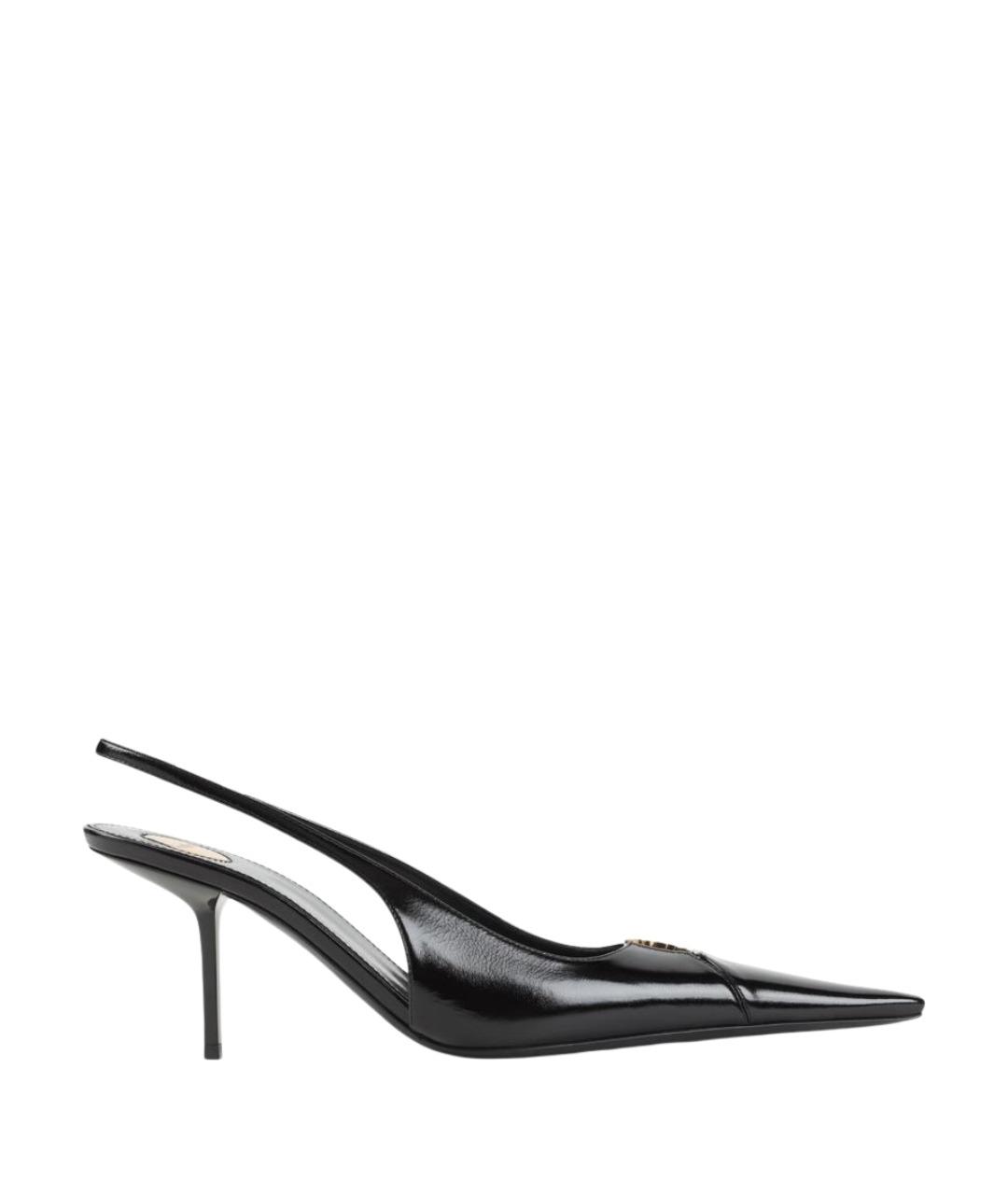 SAINT LAURENT Черные кожаные туфли, фото 1