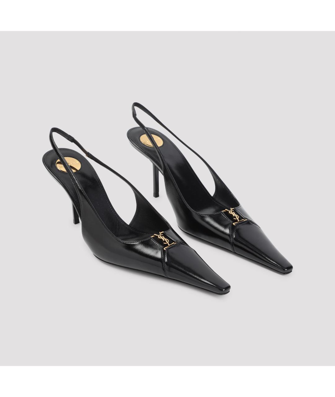 SAINT LAURENT Черные кожаные туфли, фото 3