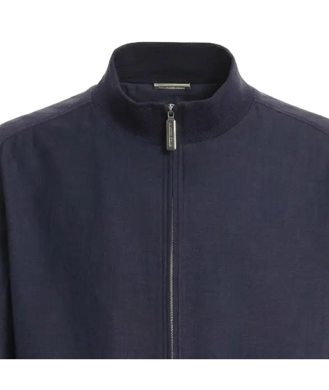 STEFANO RICCI Темно-синяя хлопковая куртка, фото 4