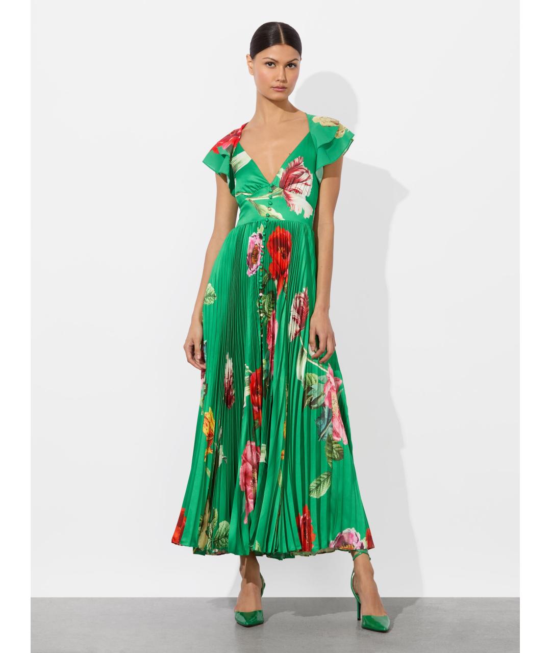 ALICE+OLIVIA Зеленые полиэстеровое коктейльное платье, фото 5