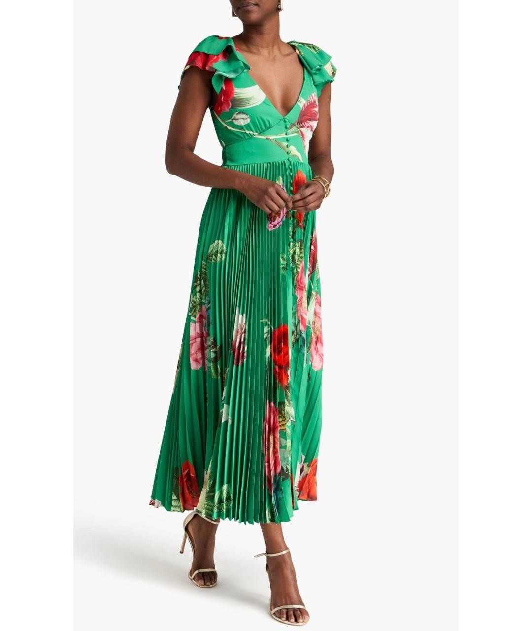 ALICE+OLIVIA Зеленые полиэстеровое коктейльное платье, фото 2