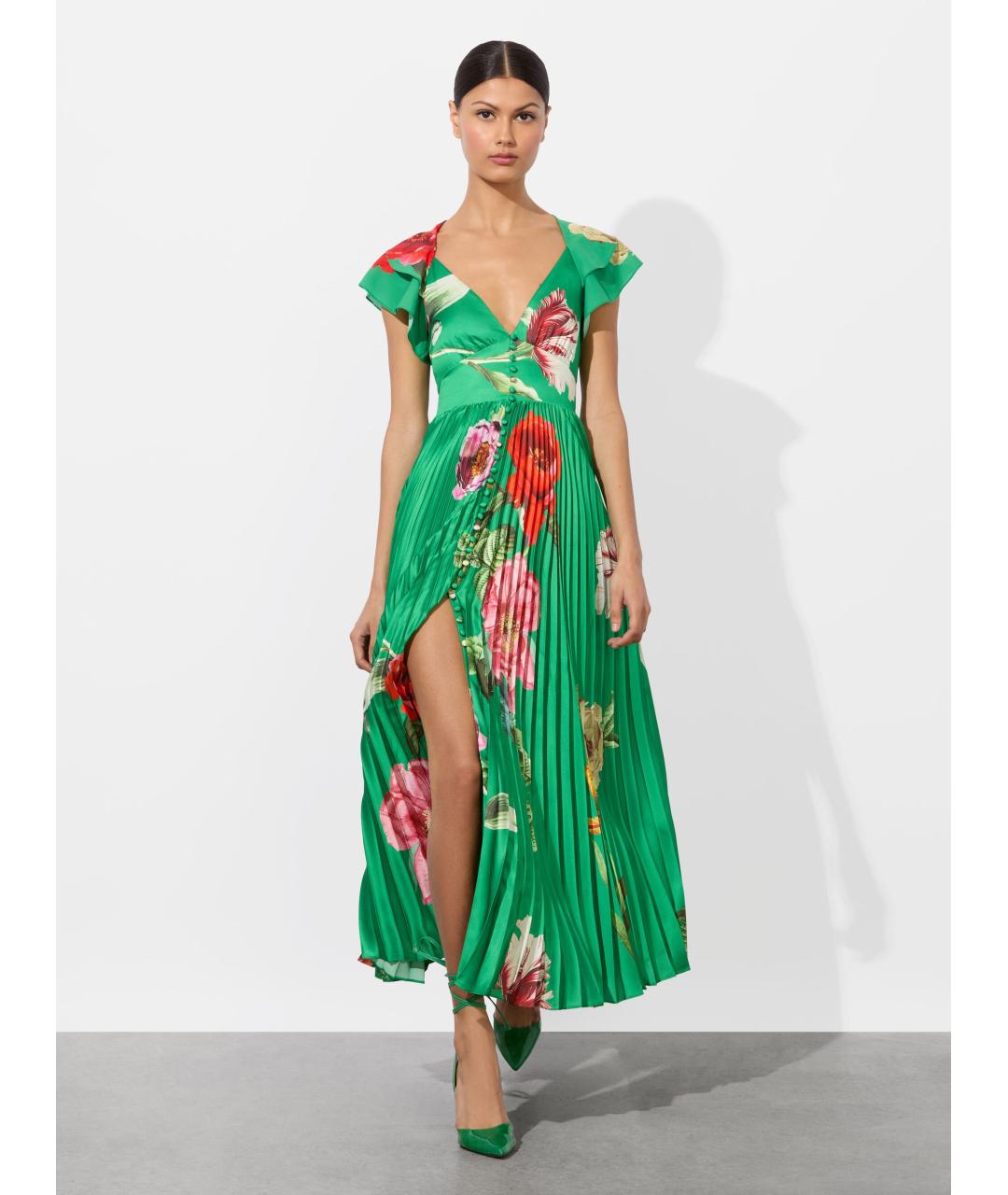 ALICE+OLIVIA Зеленые полиэстеровое коктейльное платье, фото 4