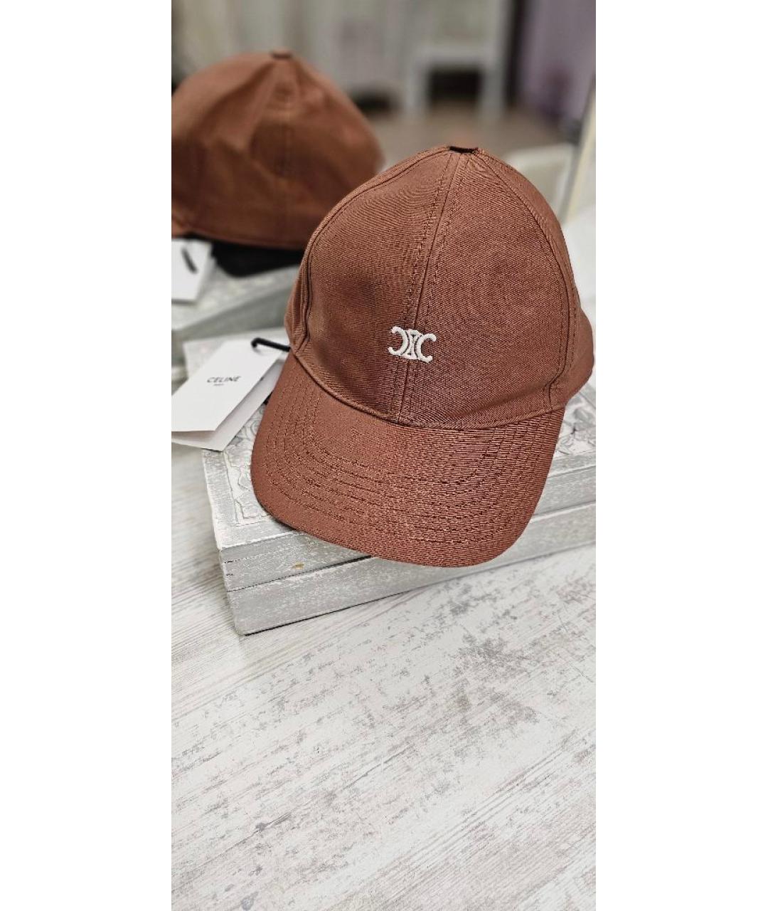 CELINE Коричневая хлопковая кепка, фото 3