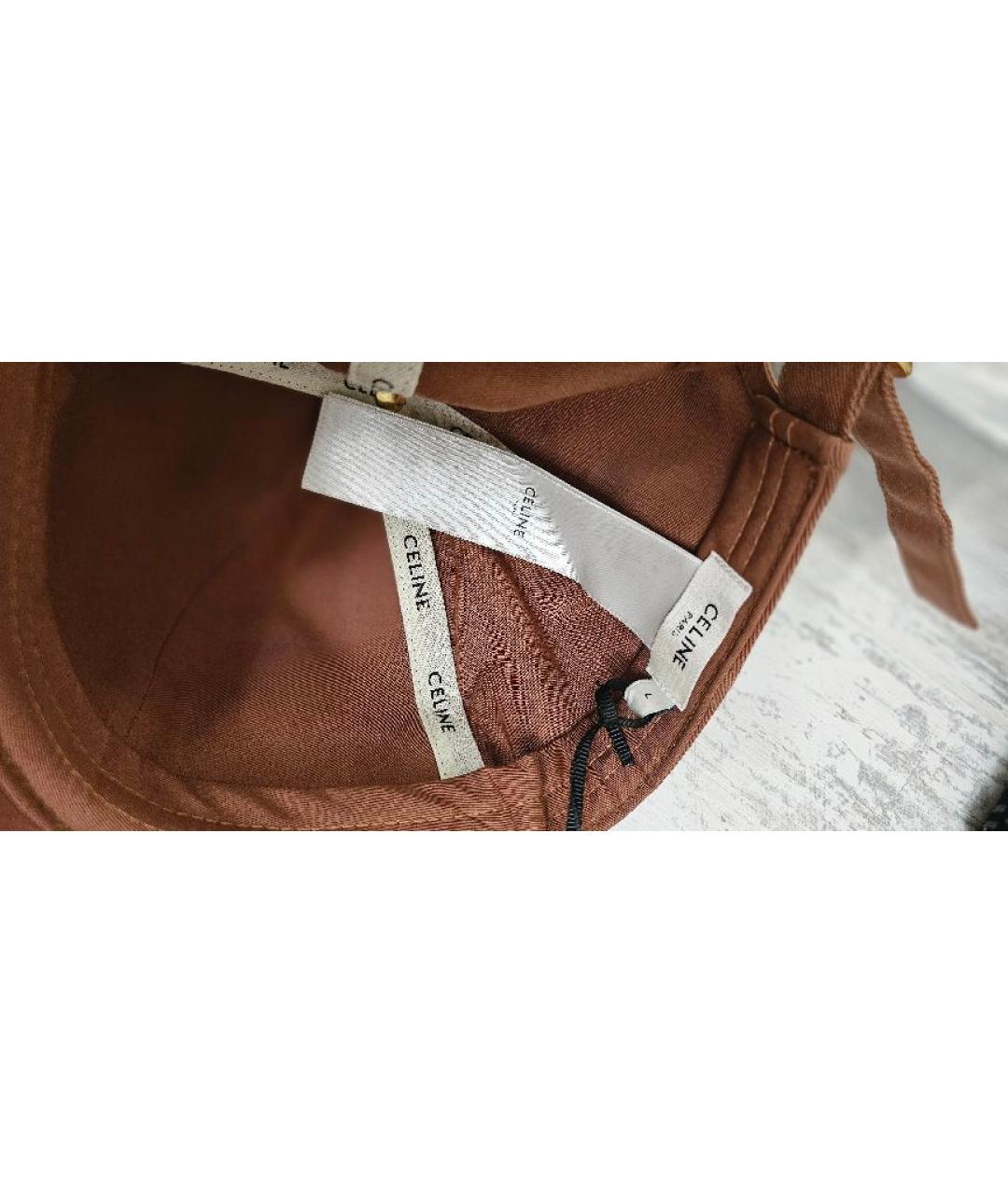 CELINE Коричневая хлопковая кепка, фото 6