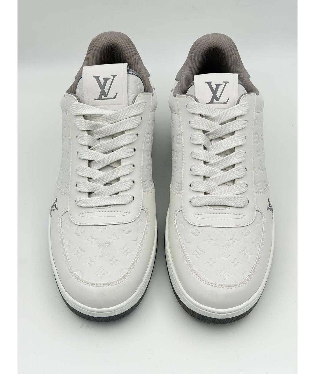 LOUIS VUITTON Белые кожаные низкие кроссовки / кеды, фото 3