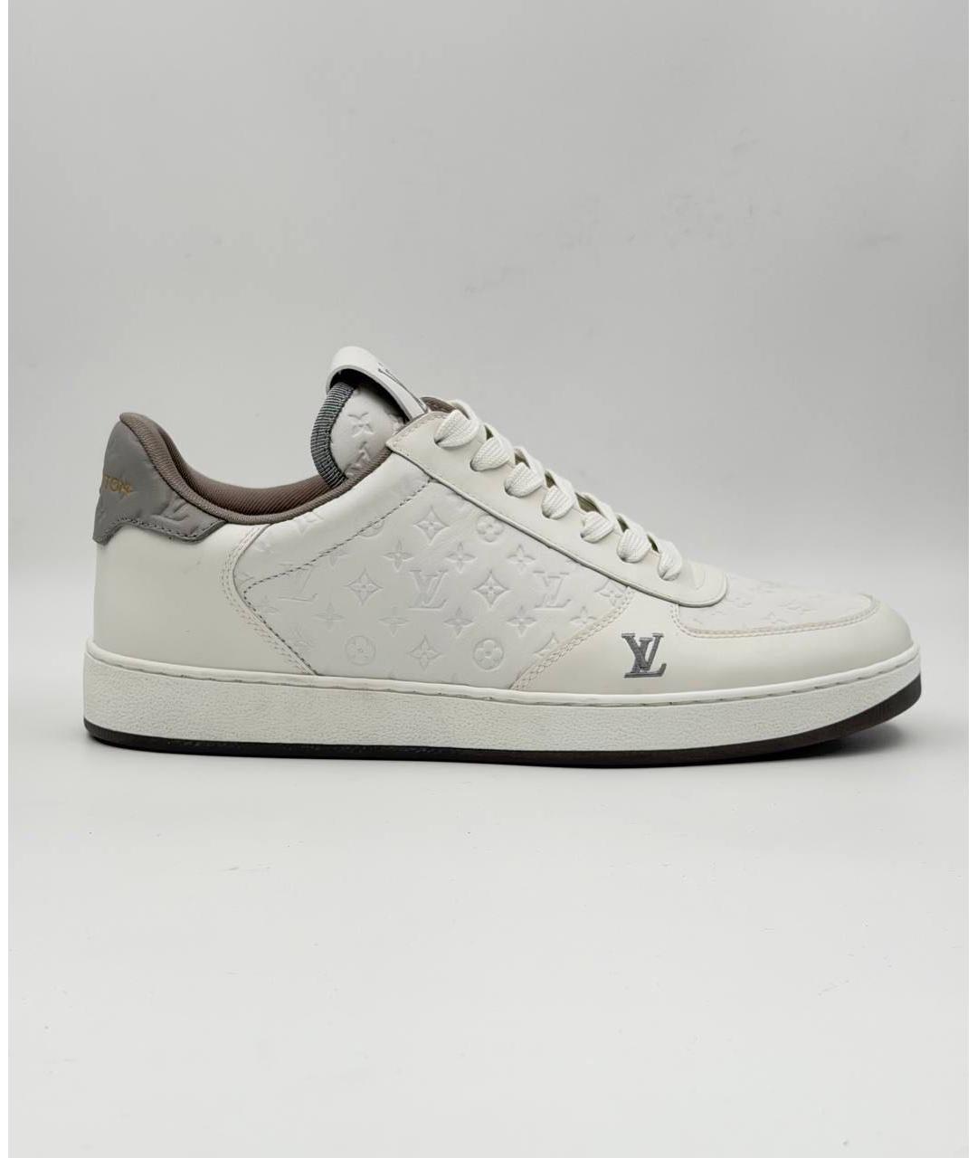 LOUIS VUITTON Белые кожаные низкие кроссовки / кеды, фото 8