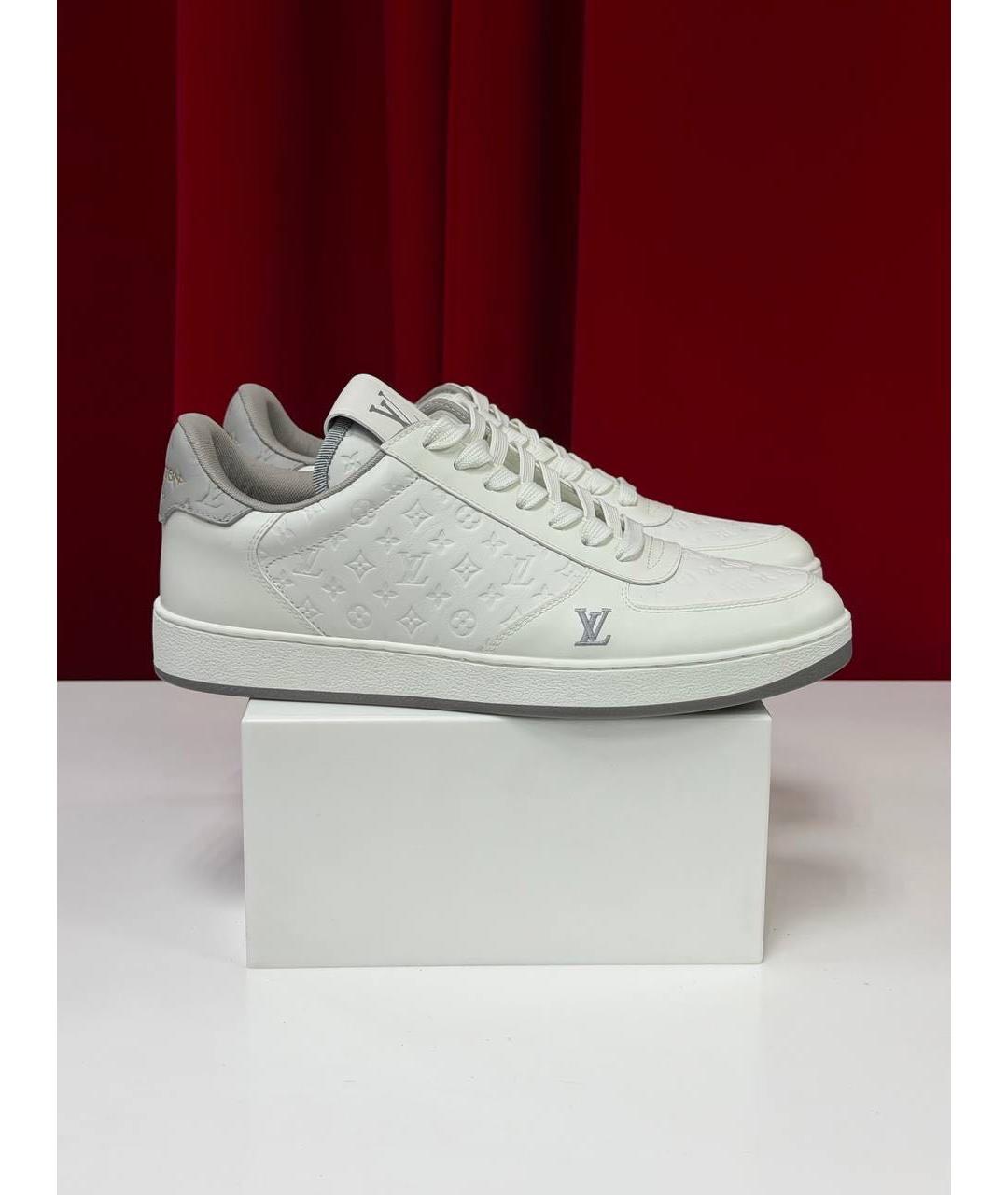 LOUIS VUITTON Белые кожаные низкие кроссовки / кеды, фото 7