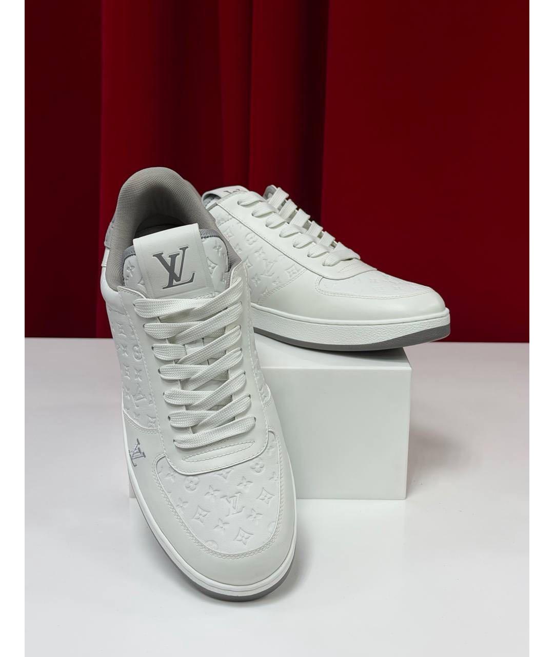 LOUIS VUITTON Белые кожаные низкие кроссовки / кеды, фото 6
