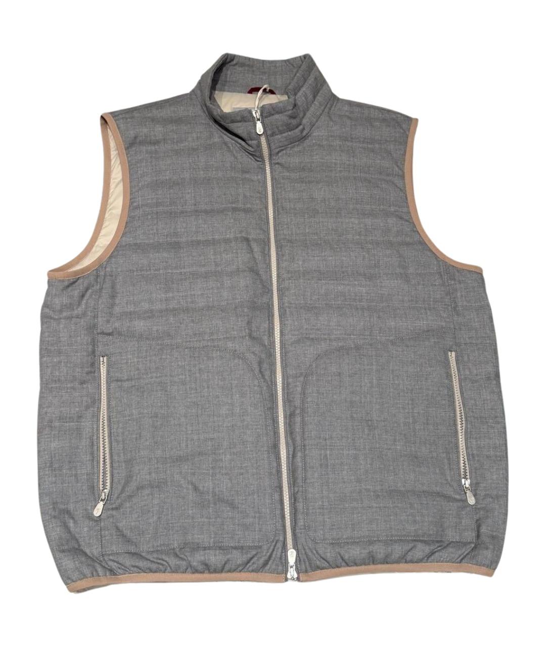 BRUNELLO CUCINELLI Серый шерстяной жилет, фото 1