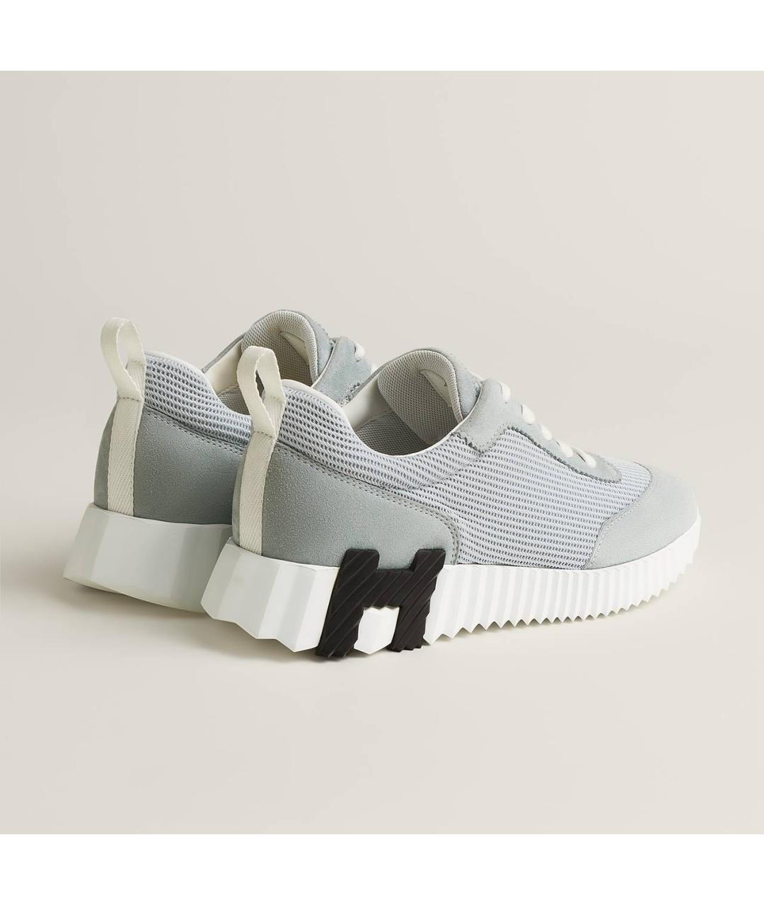 HERMES Голубые текстильные кроссовки, фото 4