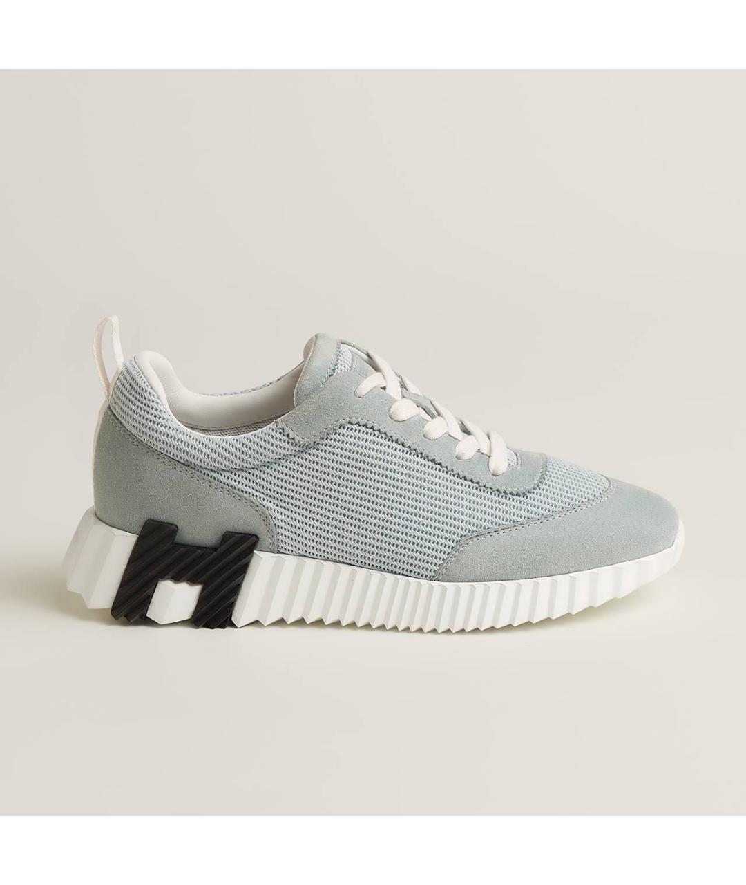 HERMES Голубые текстильные кроссовки, фото 9