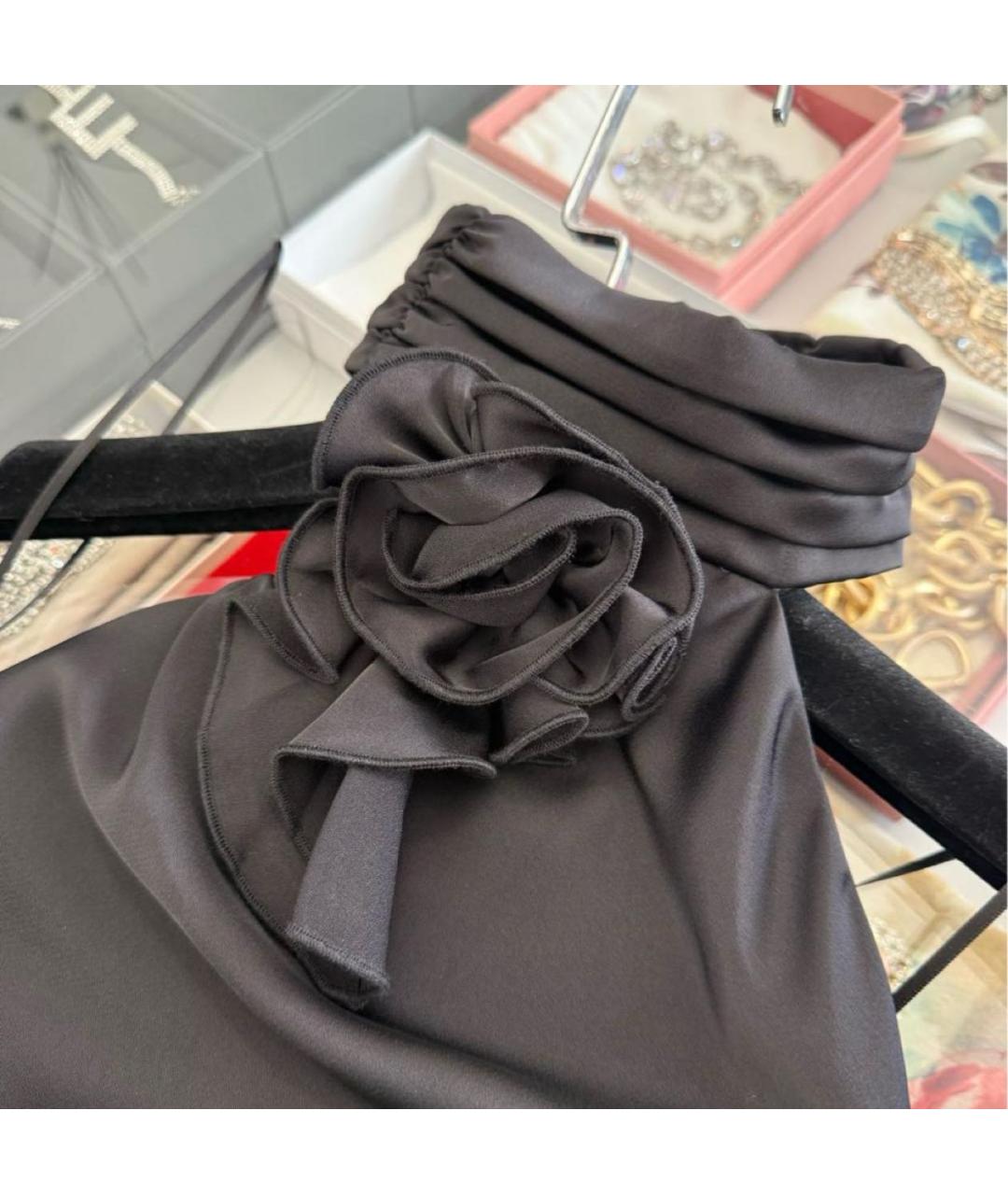 MISHA COLLECTION Черное полиэстеровое коктейльное платье, фото 3