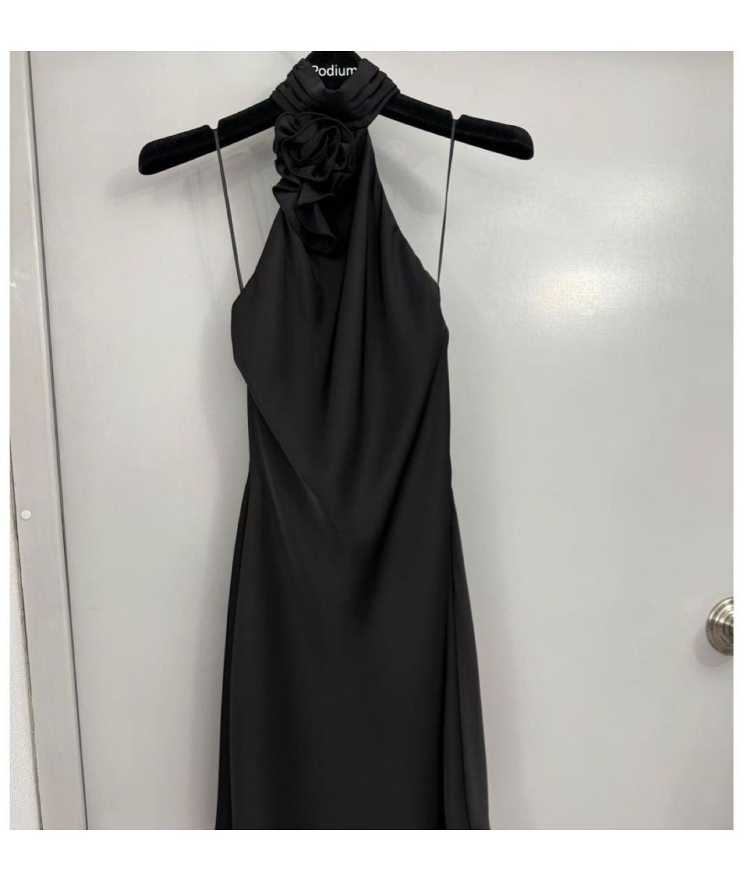 MISHA COLLECTION Черное полиэстеровое коктейльное платье, фото 4