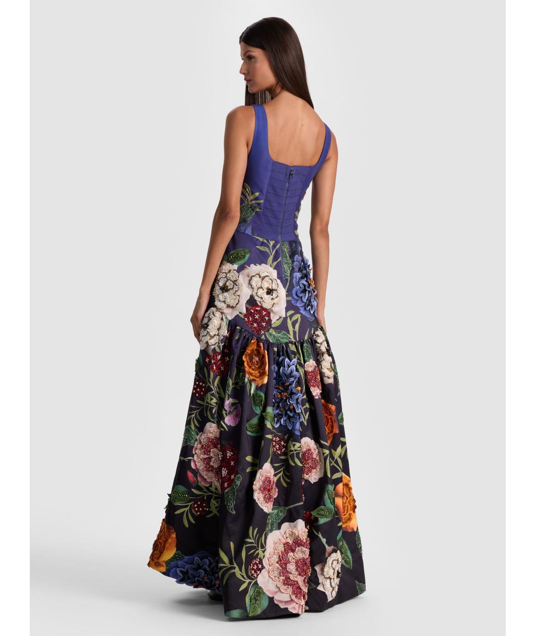 ALICE+OLIVIA Темно-синее полиэстеровое вечернее платье, фото 6