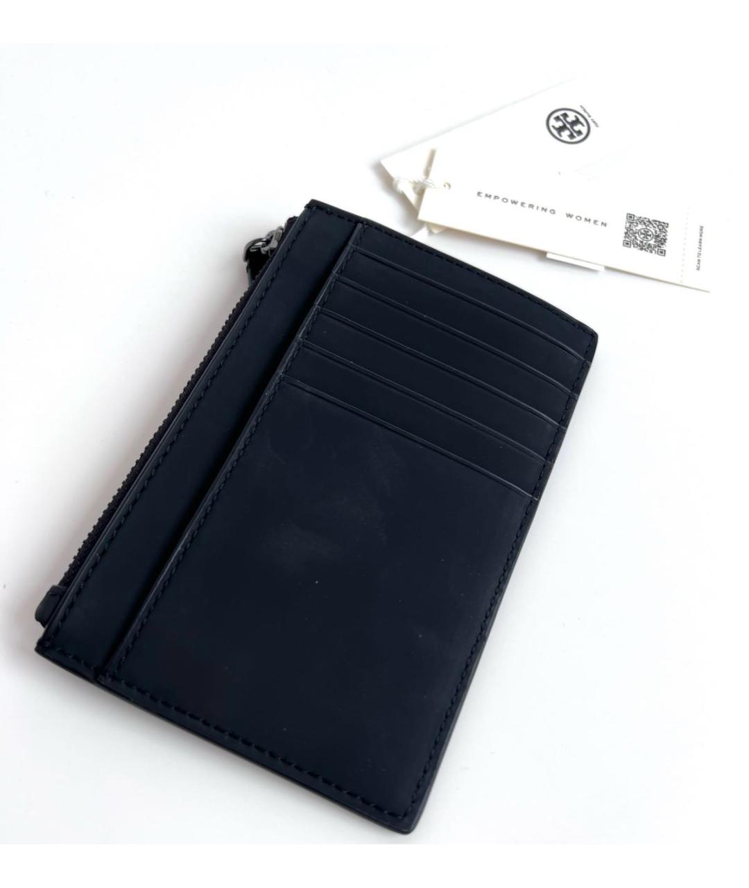 TORY BURCH Черный кожаный кардхолдер, фото 3