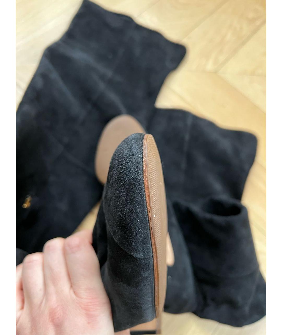 CHANEL Черные замшевые ботфорты, фото 3