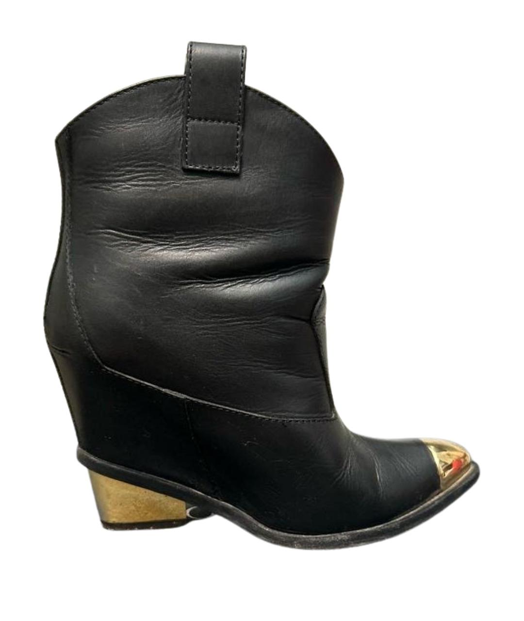 GIUSEPPE ZANOTTI DESIGN Черные кожаные ботильоны, фото 1