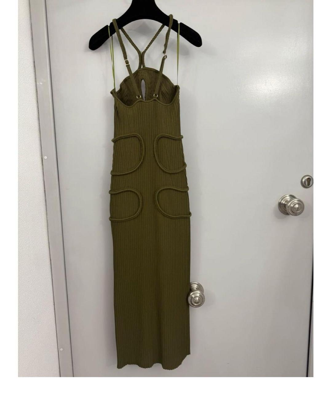 CULT GAIA Хаки вискозное коктейльное платье, фото 2