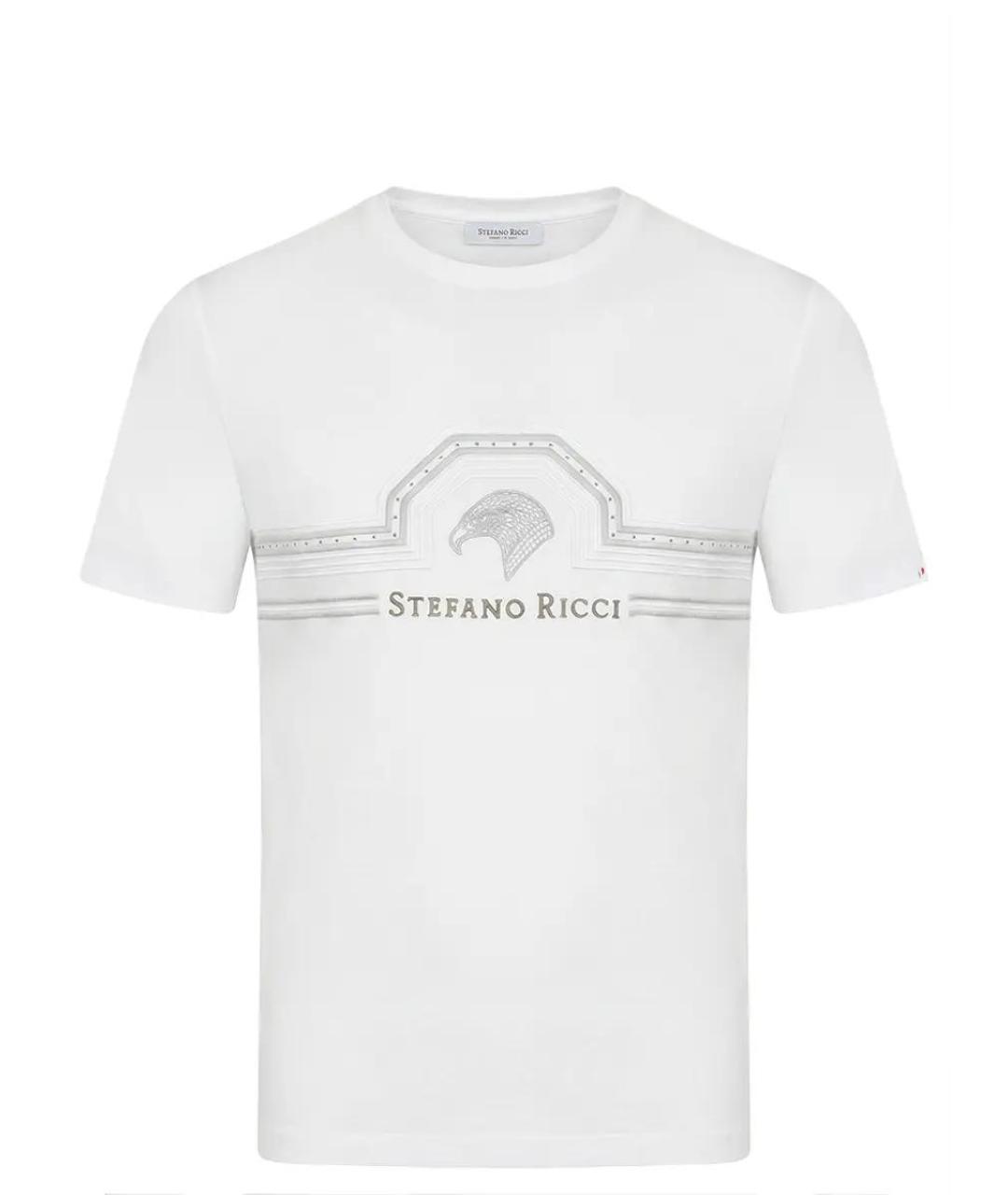 STEFANO RICCI Белая хлопковая футболка, фото 1