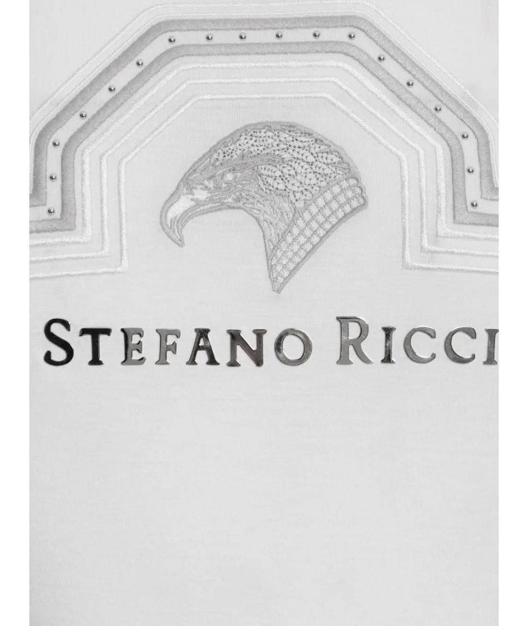 STEFANO RICCI Белая хлопковая футболка, фото 3