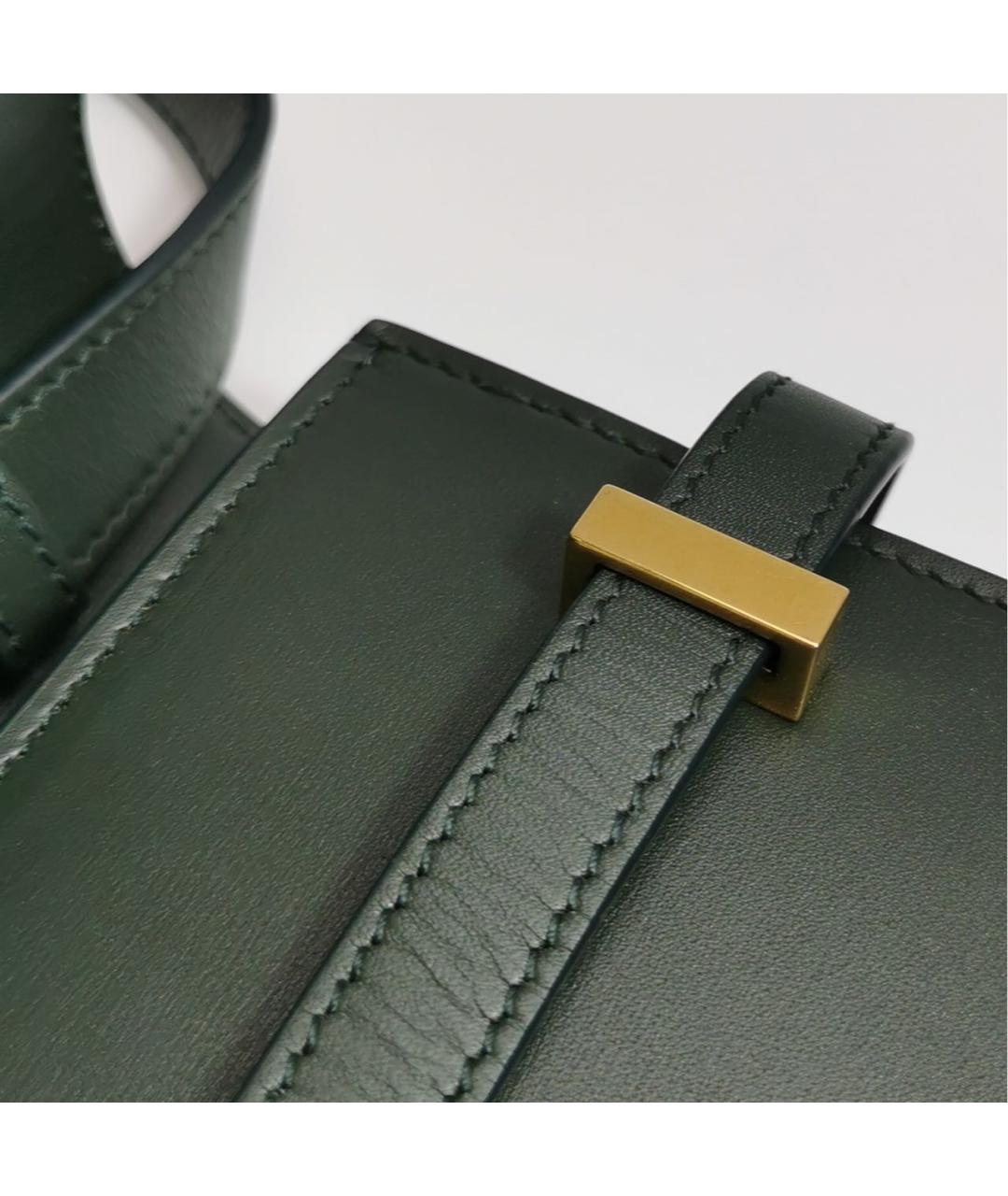 SAINT LAURENT Зеленая кожаная сумка через плечо, фото 7