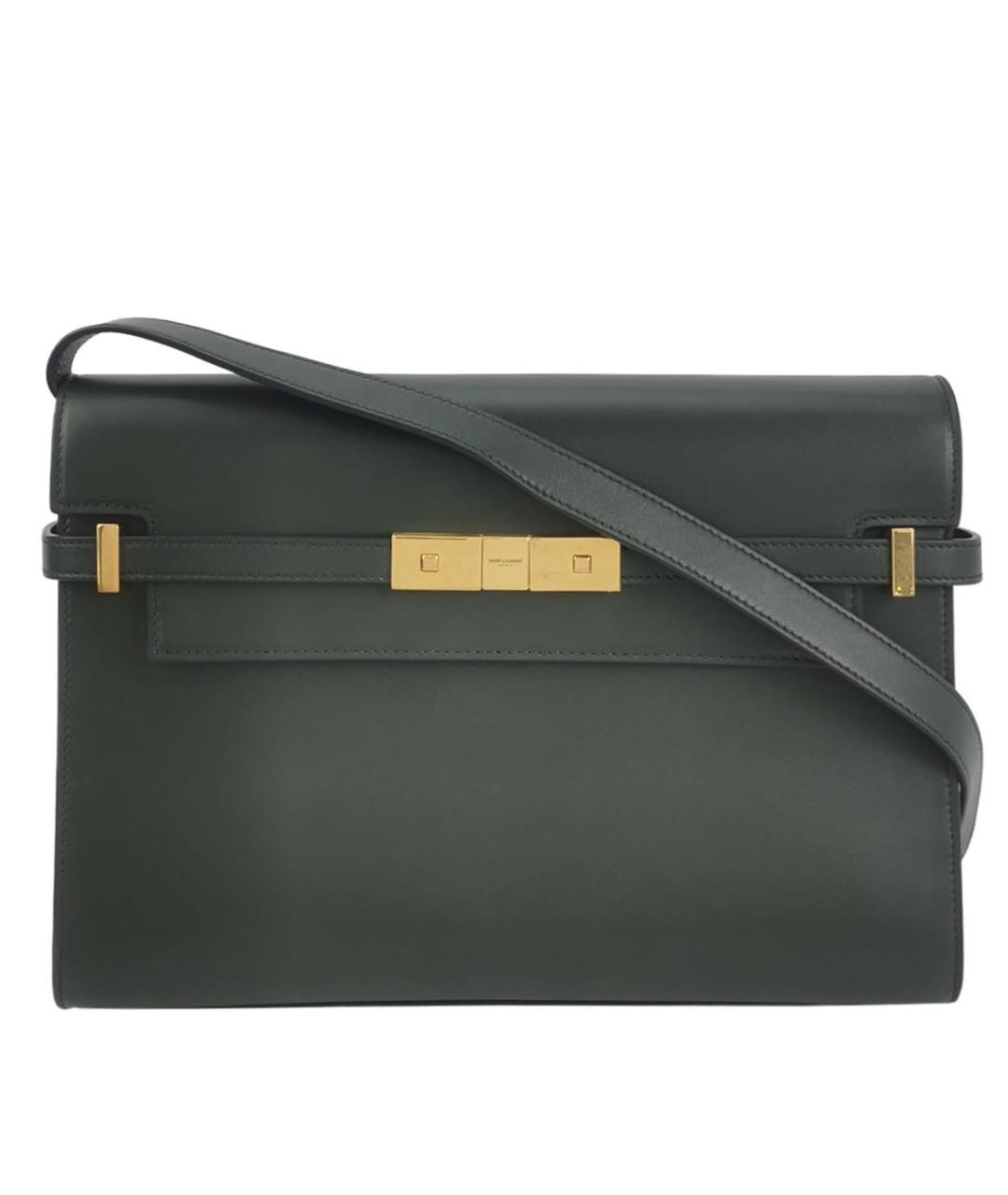 SAINT LAURENT Зеленая кожаная сумка через плечо, фото 9
