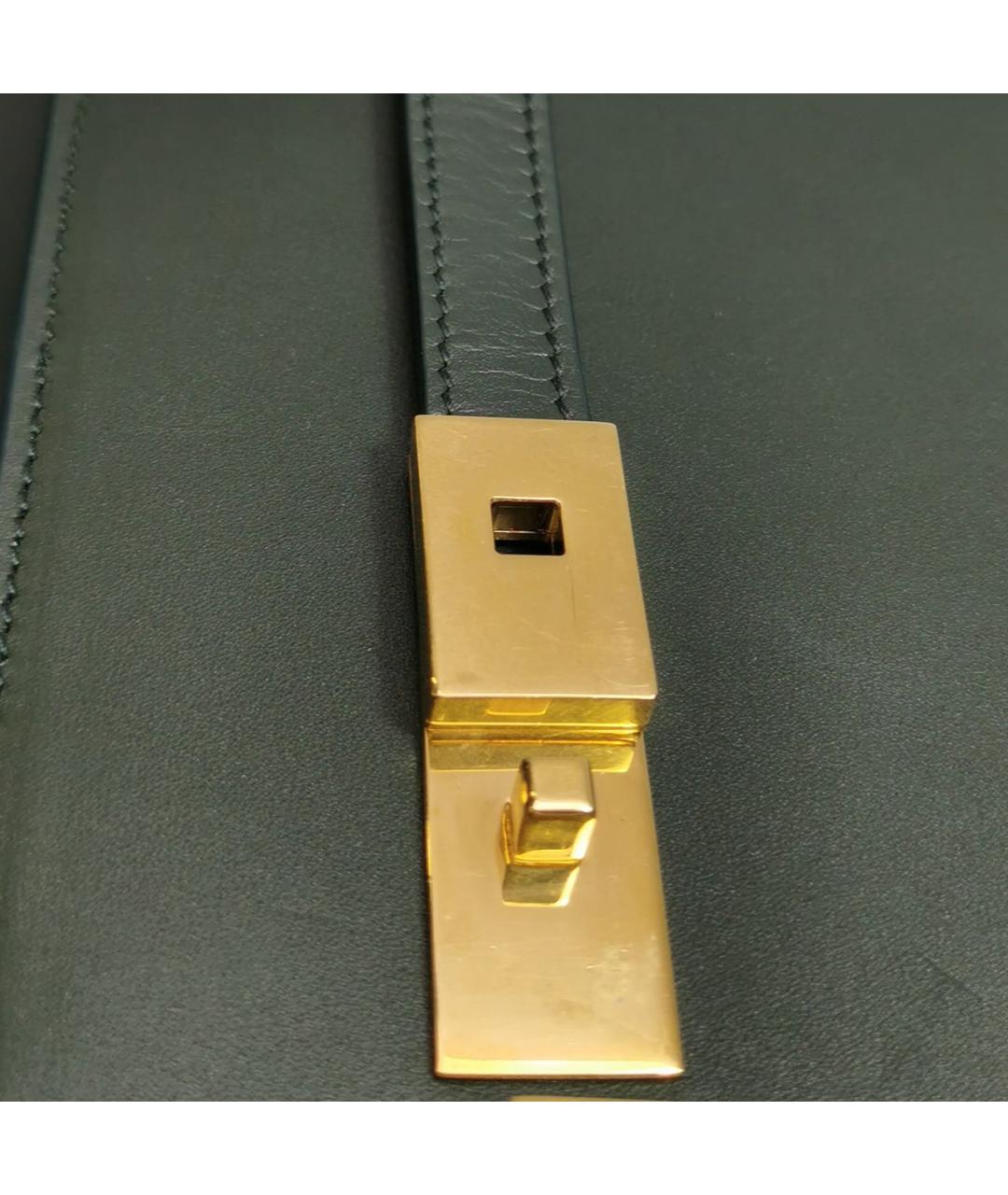 SAINT LAURENT Зеленая кожаная сумка через плечо, фото 6