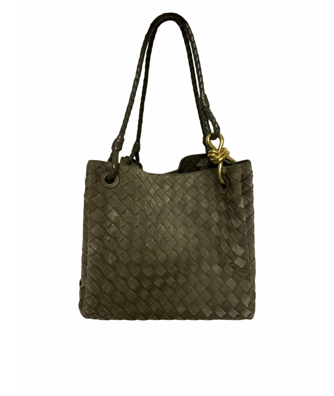 BOTTEGA VENETA Хаки замшевая сумка через плечо, фото 1