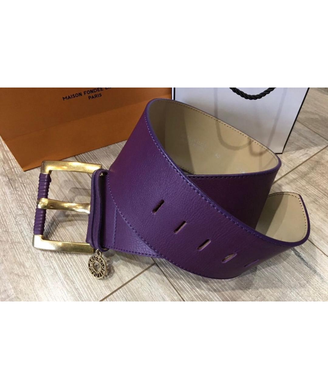 THE FRANKIE SHOP Фиолетовый кожаный ремень, фото 7