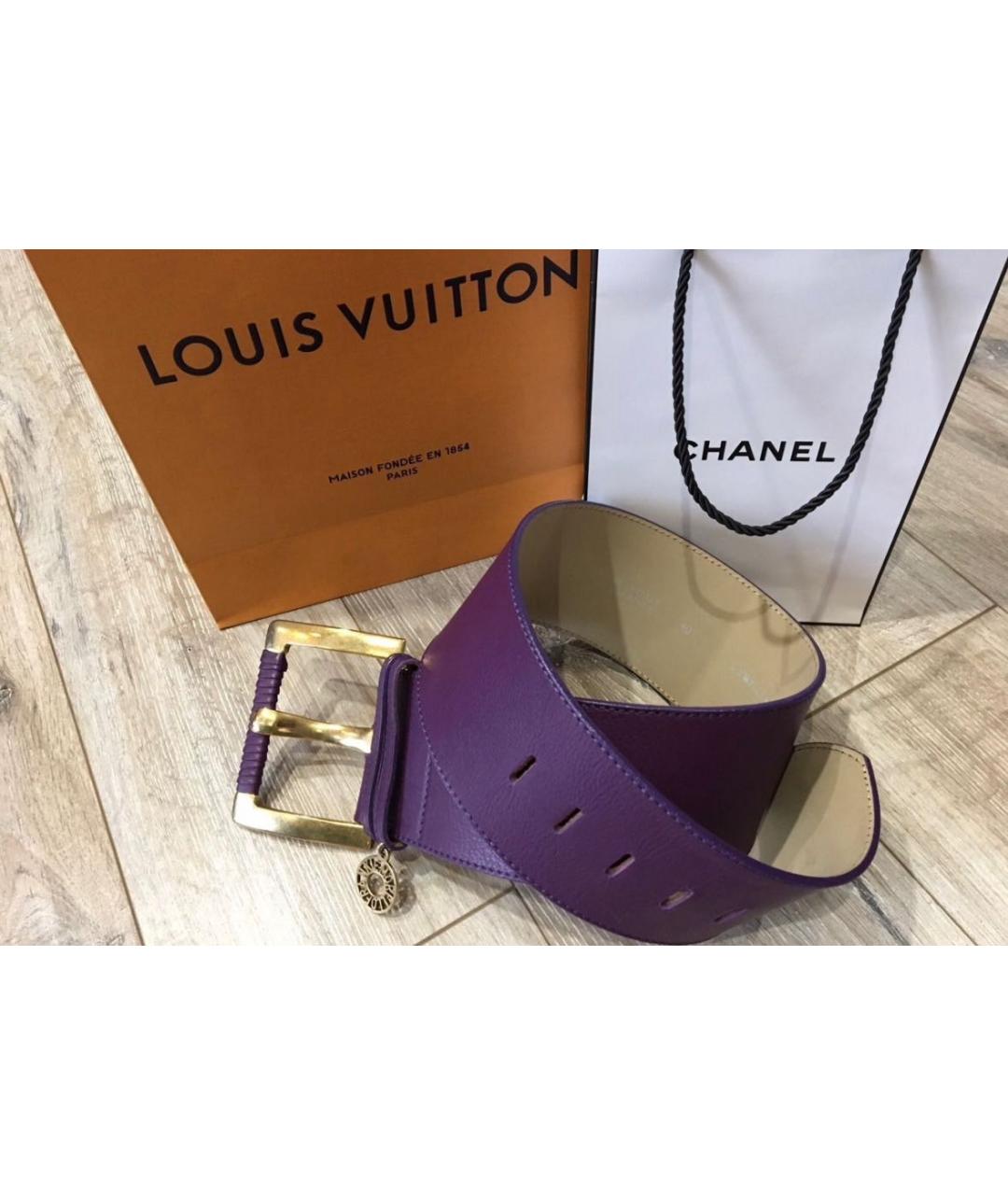 THE FRANKIE SHOP Фиолетовый кожаный ремень, фото 4