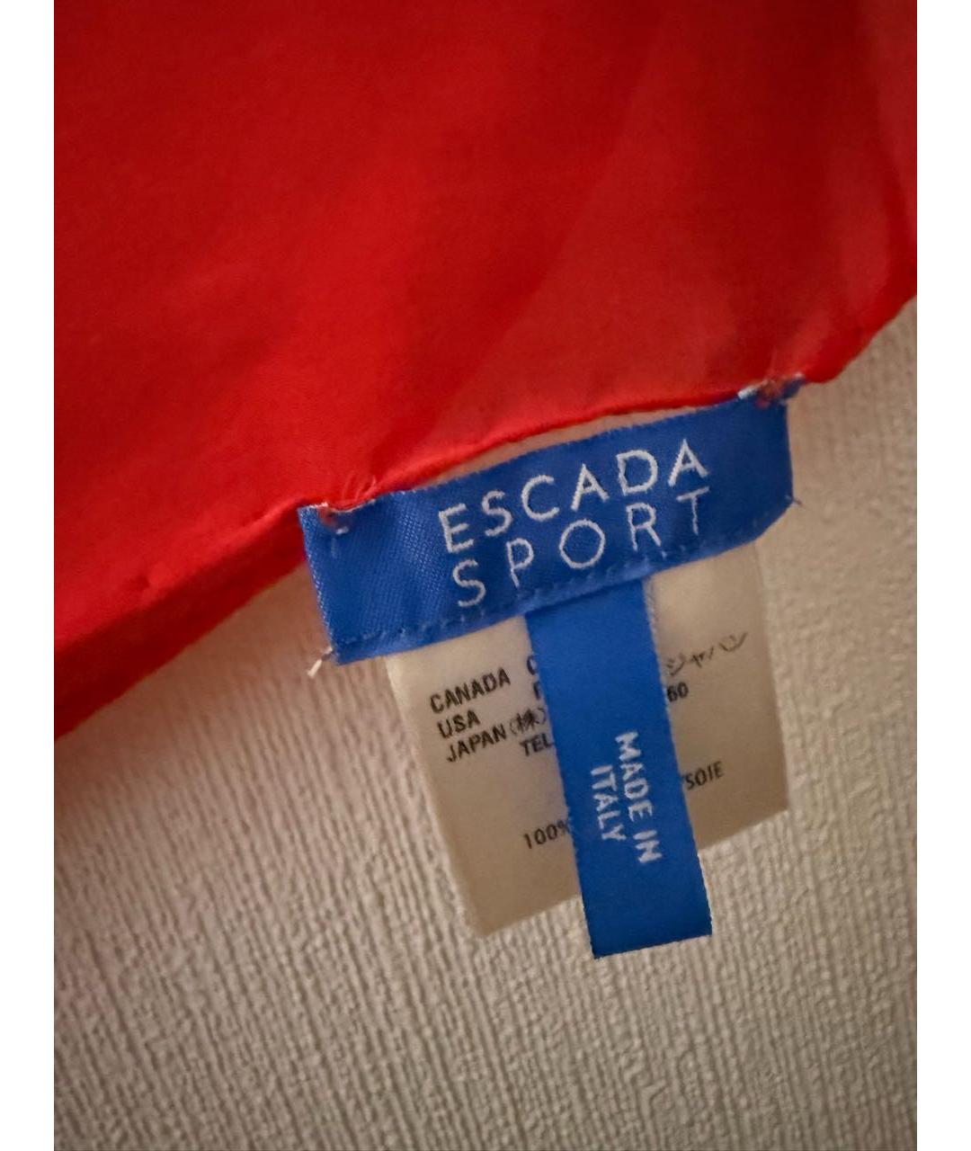 ESCADA Красный шелковый платок, фото 4