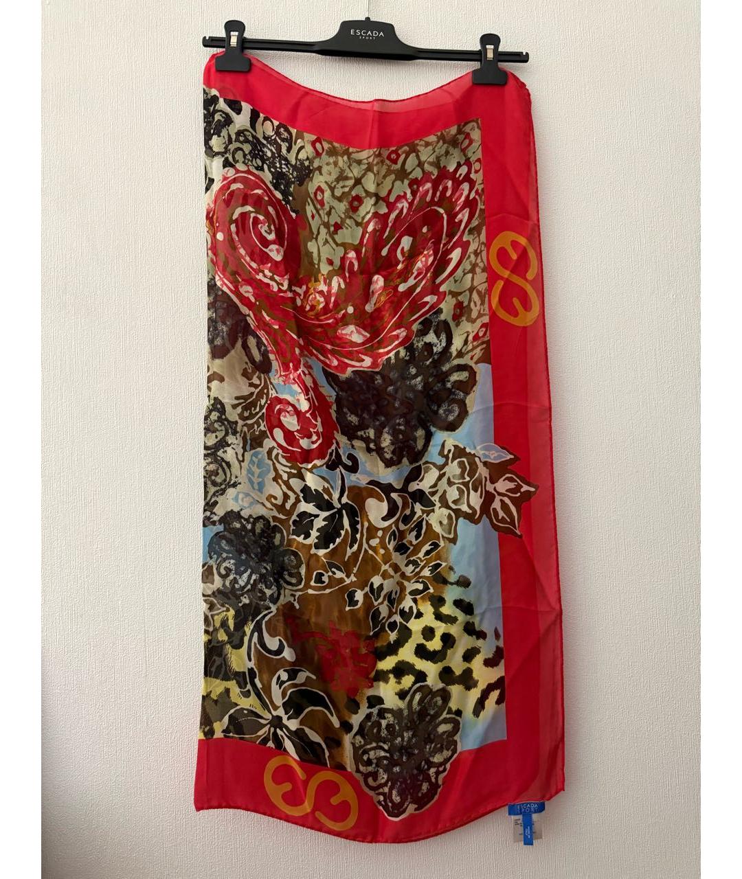 ESCADA Красный шелковый платок, фото 2