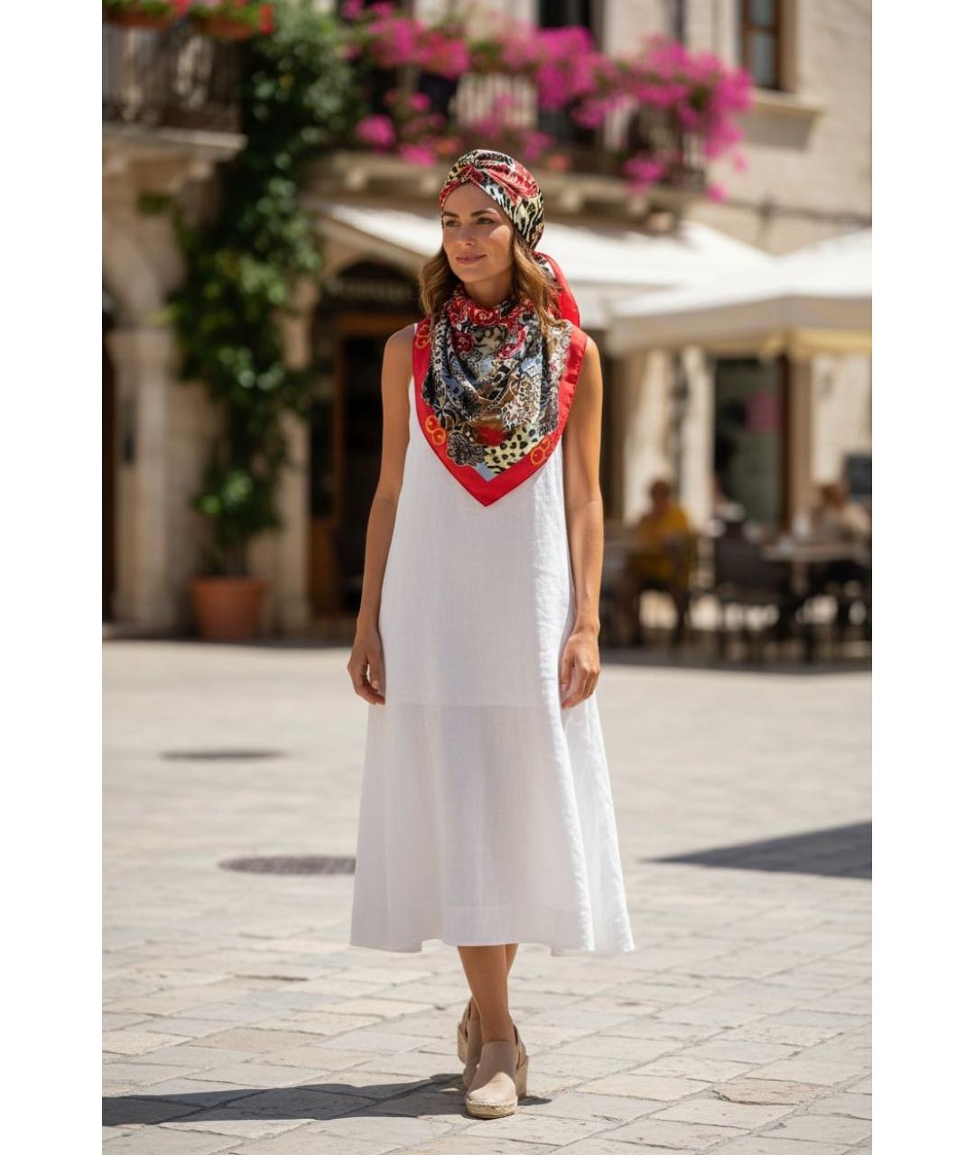 ESCADA Красный шелковый платок, фото 7