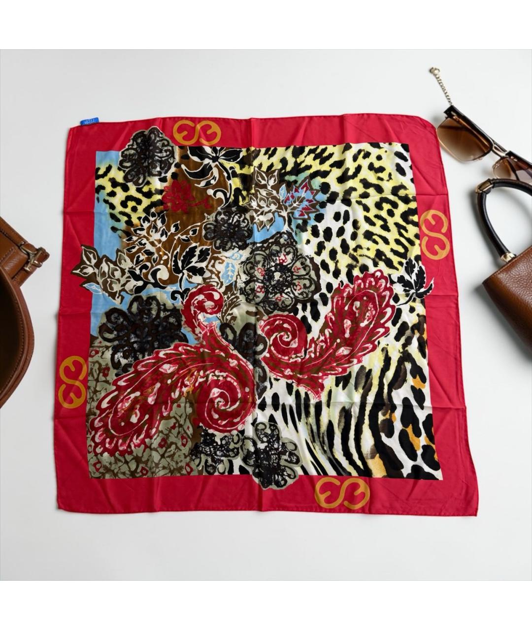 ESCADA Красный шелковый платок, фото 9