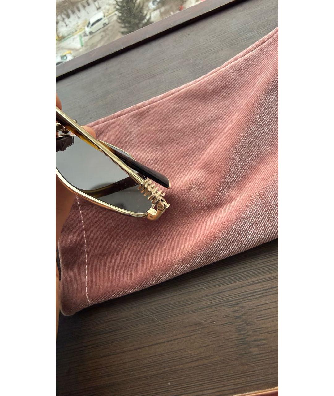 MIU MIU Коричневые металлические солнцезащитные очки, фото 4