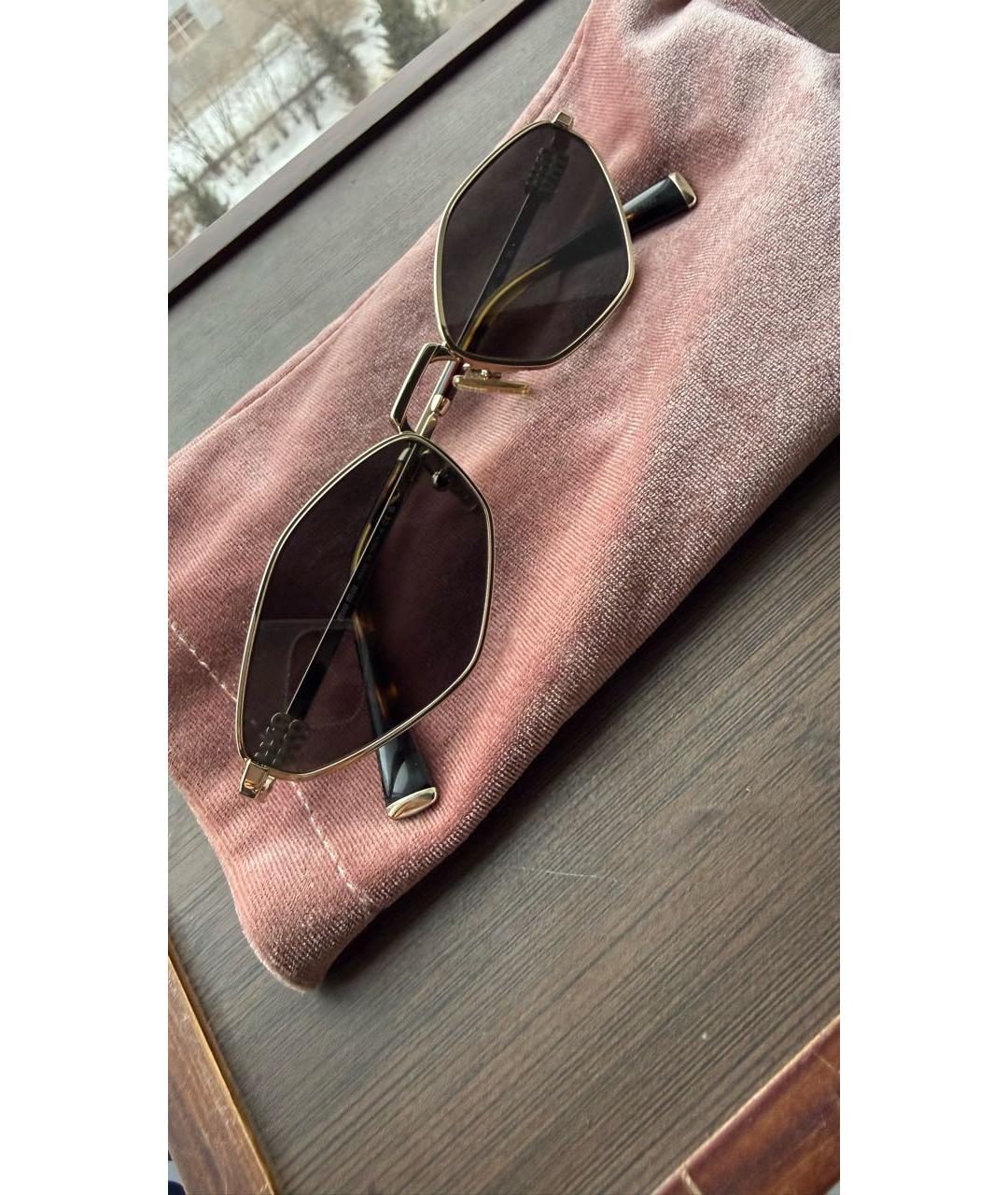 MIU MIU Коричневые металлические солнцезащитные очки, фото 5