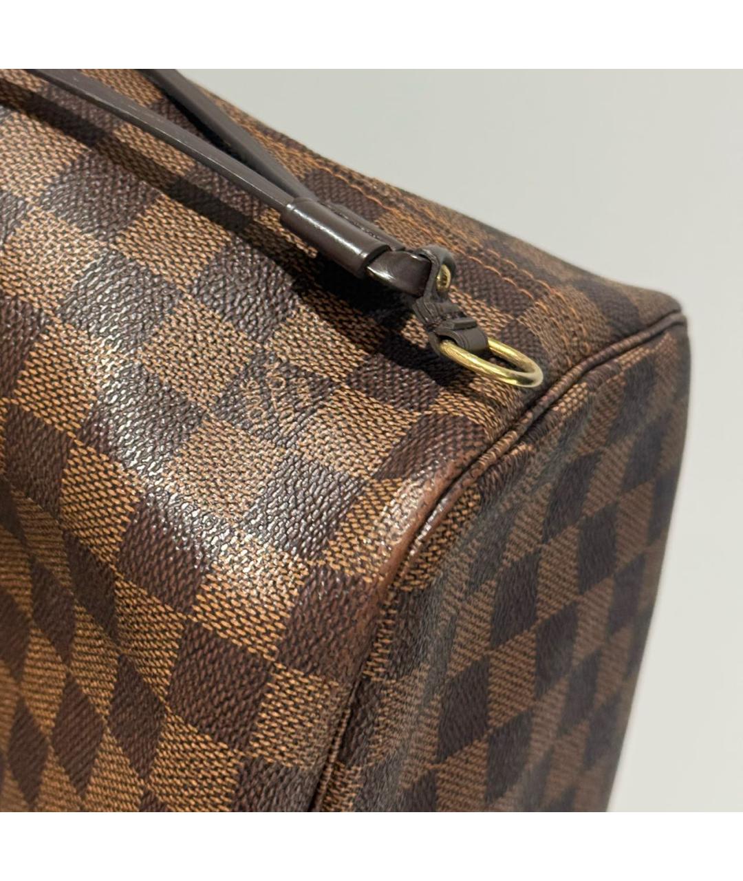 LOUIS VUITTON Коричневая кожаная сумка тоут, фото 7