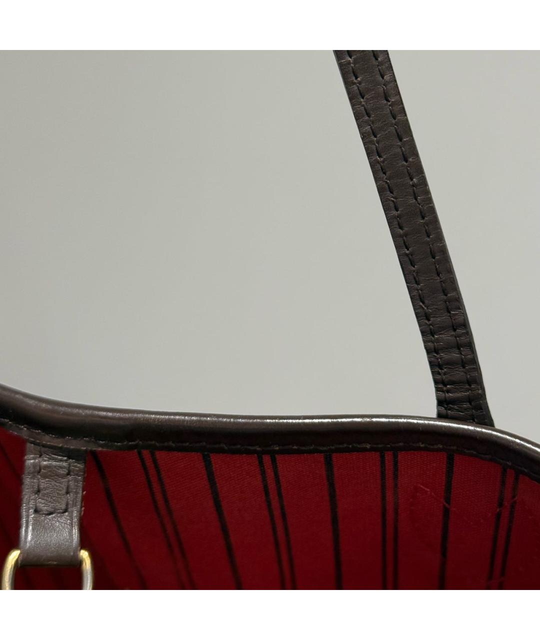 LOUIS VUITTON Коричневая кожаная сумка тоут, фото 8