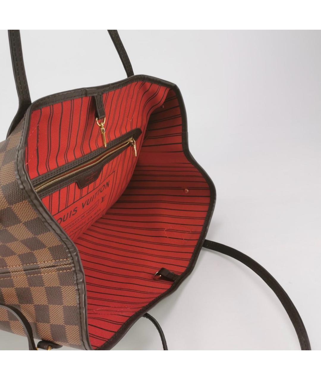 LOUIS VUITTON Коричневая кожаная сумка тоут, фото 4