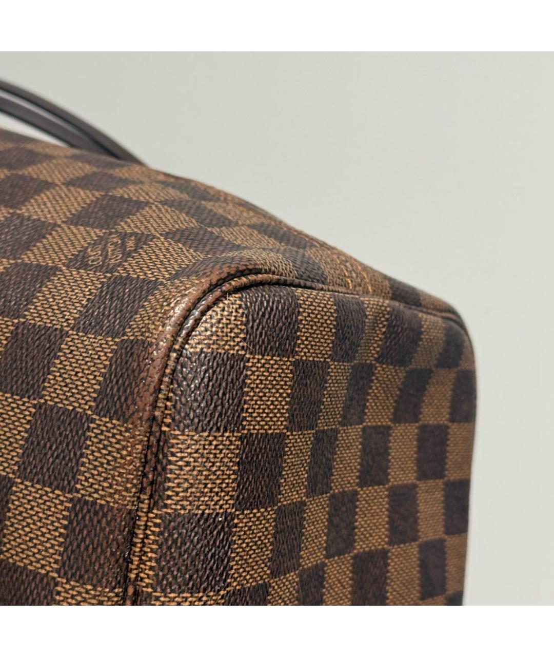 LOUIS VUITTON Коричневая кожаная сумка тоут, фото 6