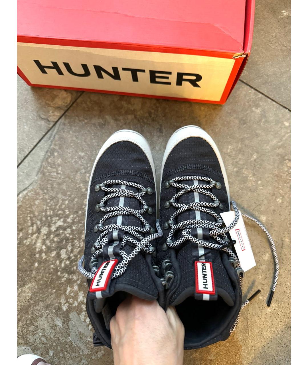 HUNTER Серые текстильные ботинки, фото 6