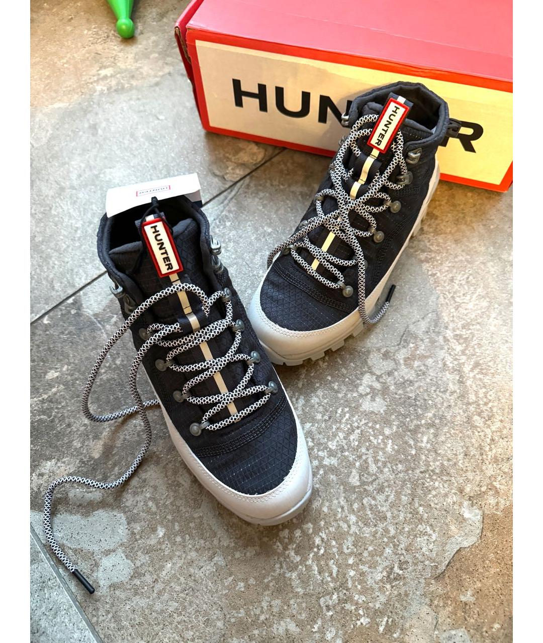 HUNTER Серые текстильные ботинки, фото 3