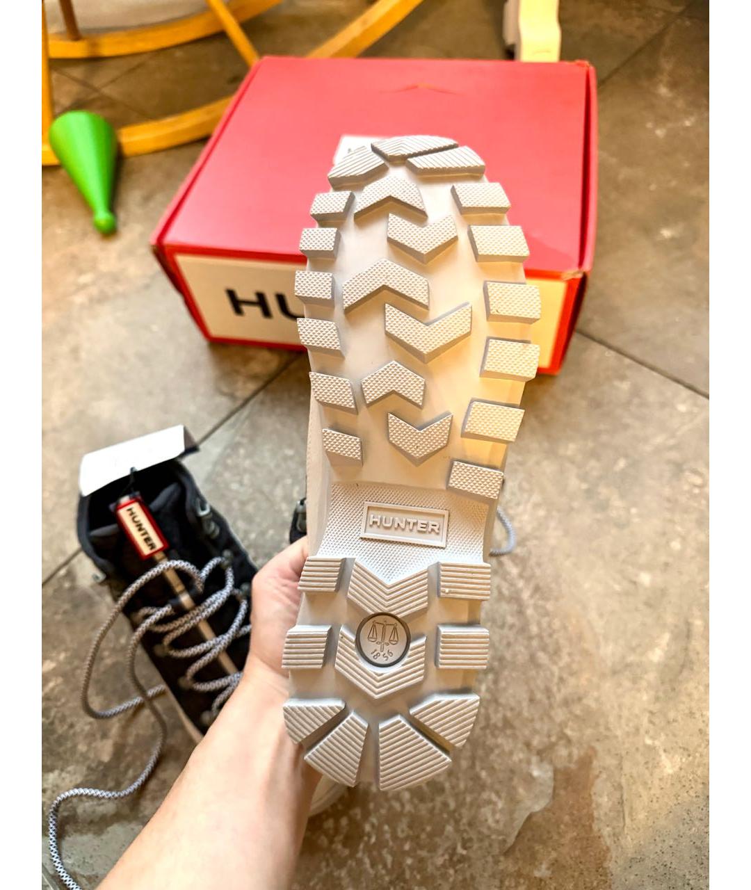 HUNTER Серые текстильные ботинки, фото 5