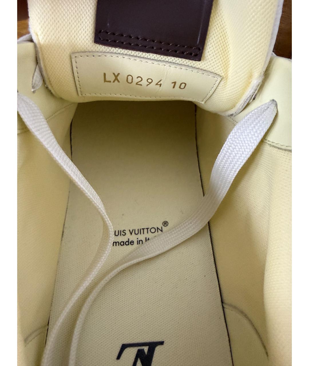 LOUIS VUITTON Белые кожаные низкие кроссовки / кеды, фото 7