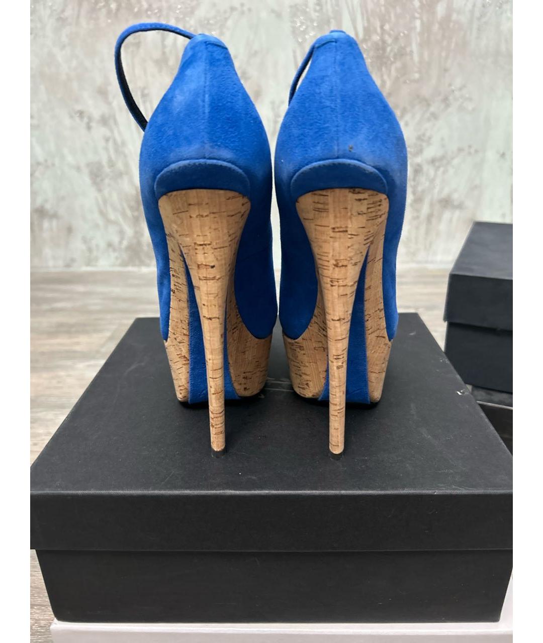 GIUSEPPE ZANOTTI DESIGN Синие замшевые туфли, фото 4