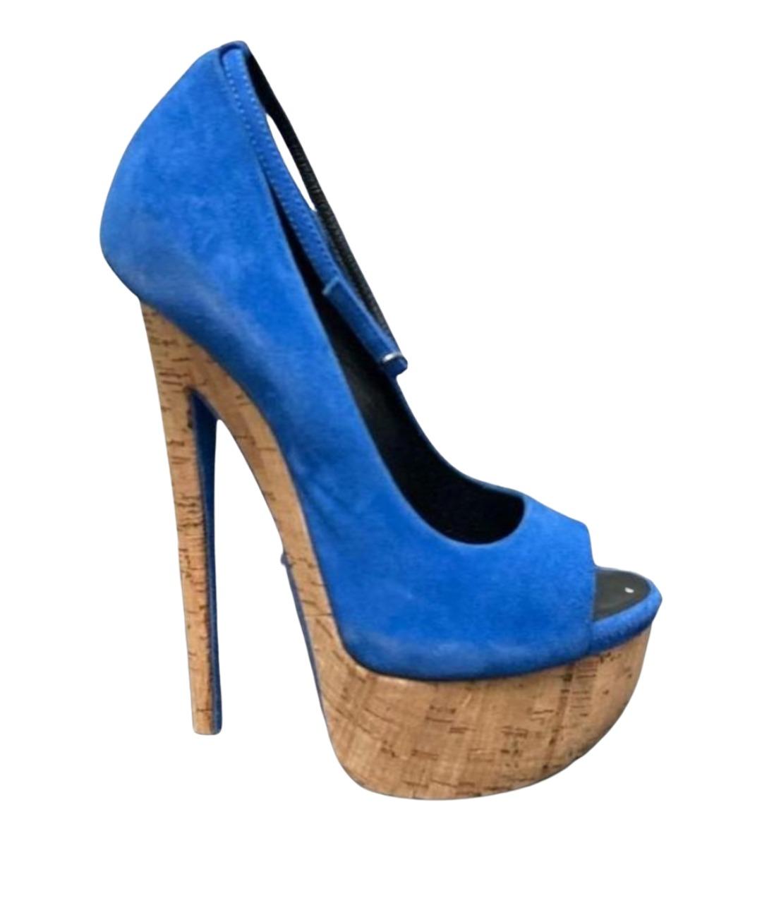 GIUSEPPE ZANOTTI DESIGN Синие замшевые туфли, фото 1