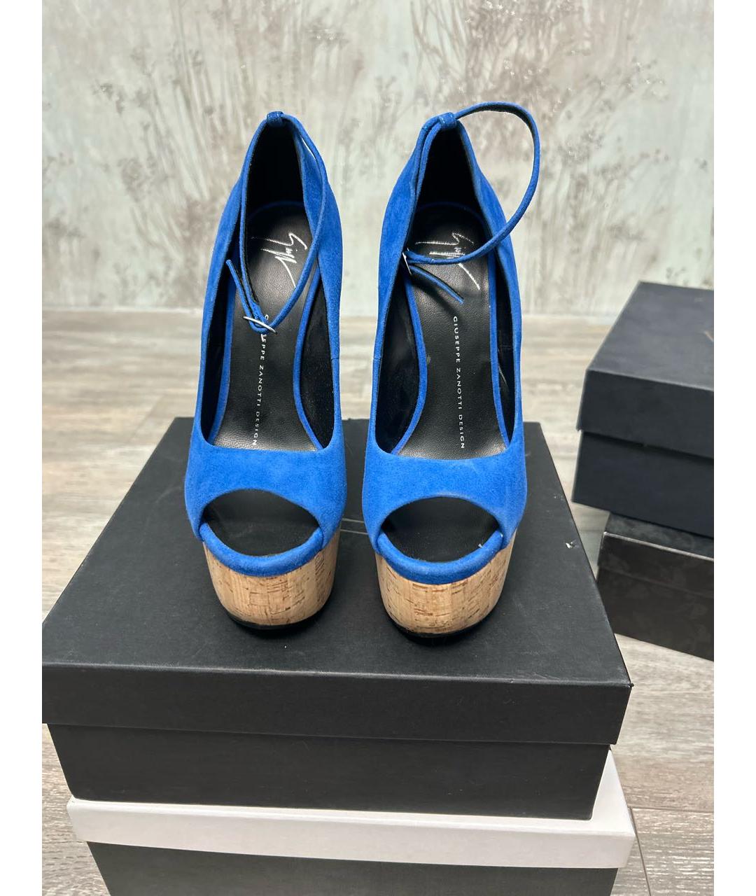 GIUSEPPE ZANOTTI DESIGN Синие замшевые туфли, фото 2